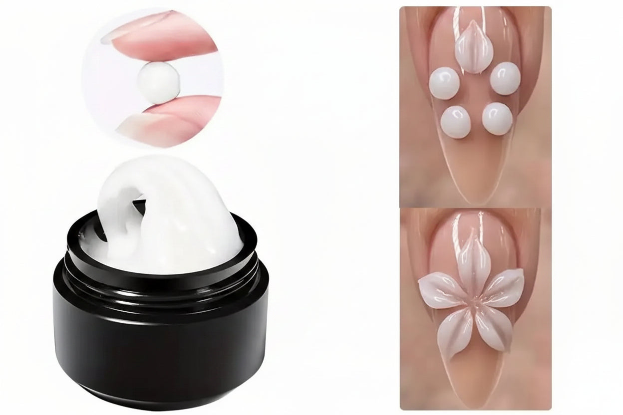 Gel de Uñas 3D Escultórico (Capa Dura No Pegajosa para Diseños en Relieve, Lazos y Nail Art)