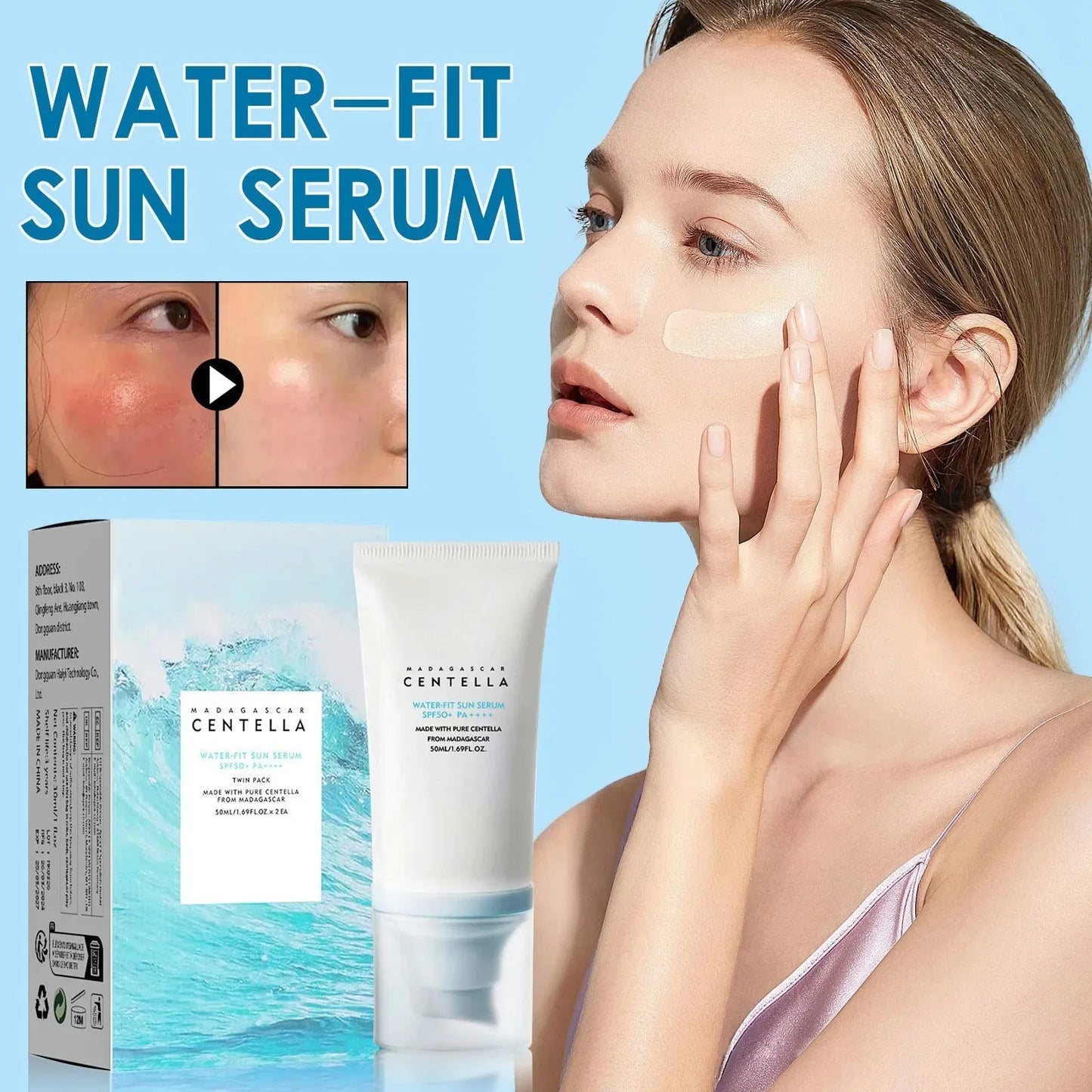 Protector Solar Facial SPF50+ – Larga Duración, Hidratante y Aclarante | Skincare Coreano
