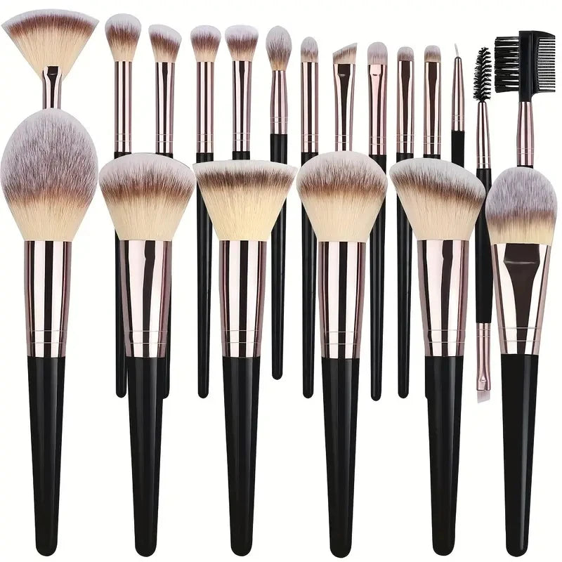 Professionelles Make-up Pinselset, weiche Pinsel für Puder, Lidschatten und Concealer (10-20 Stück)