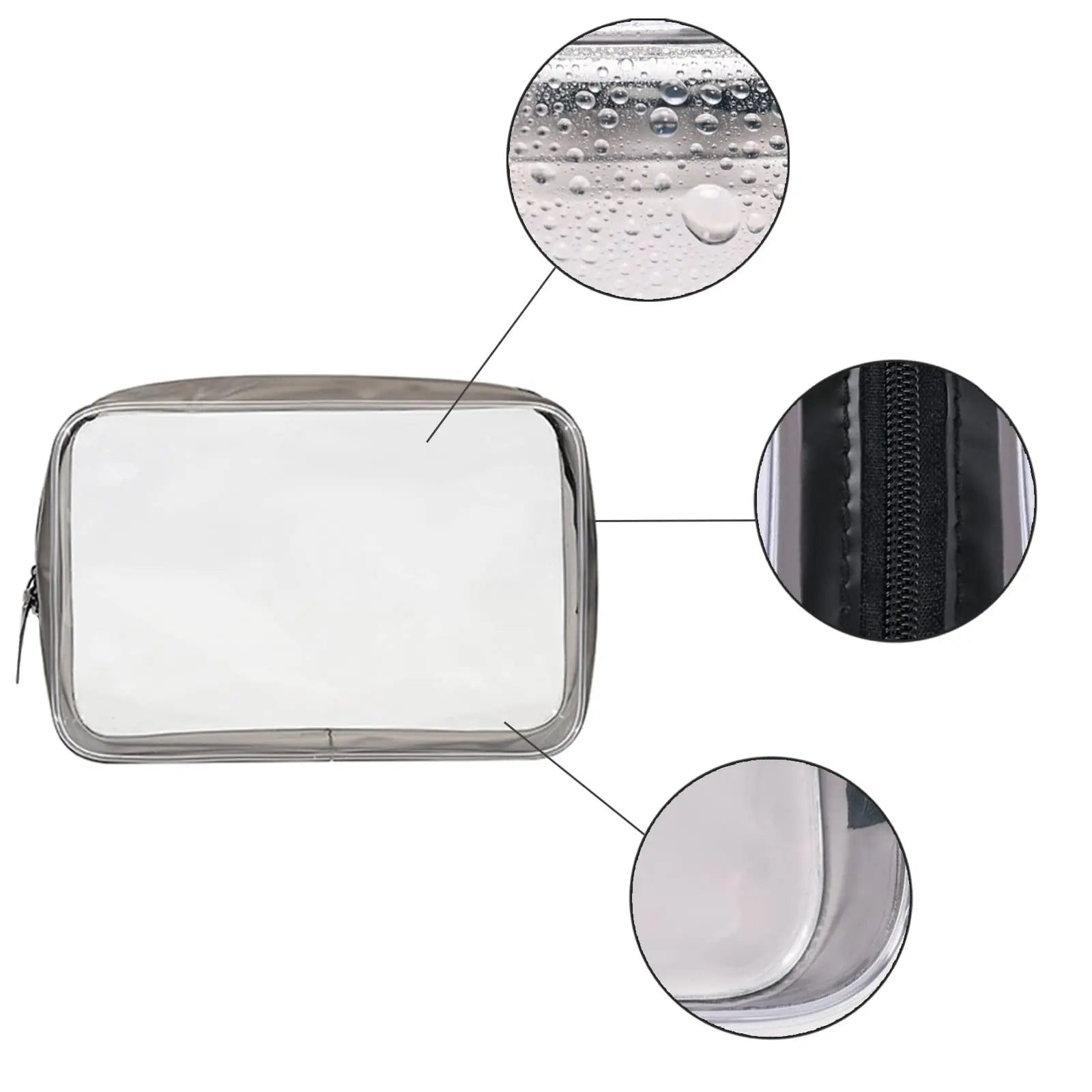 Transparente Make-up-Tasche, wasserdichter tragbarer Kosmetik- und Kulturbeutel-Organizer