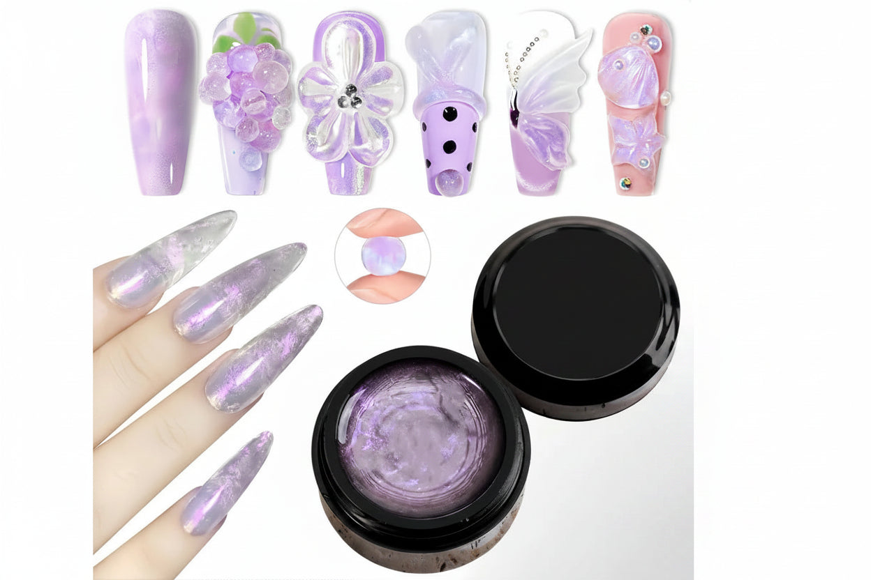 Gel de Uñas 3D Escultórico (Capa Dura No Pegajosa para Diseños en Relieve, Lazos y Nail Art)