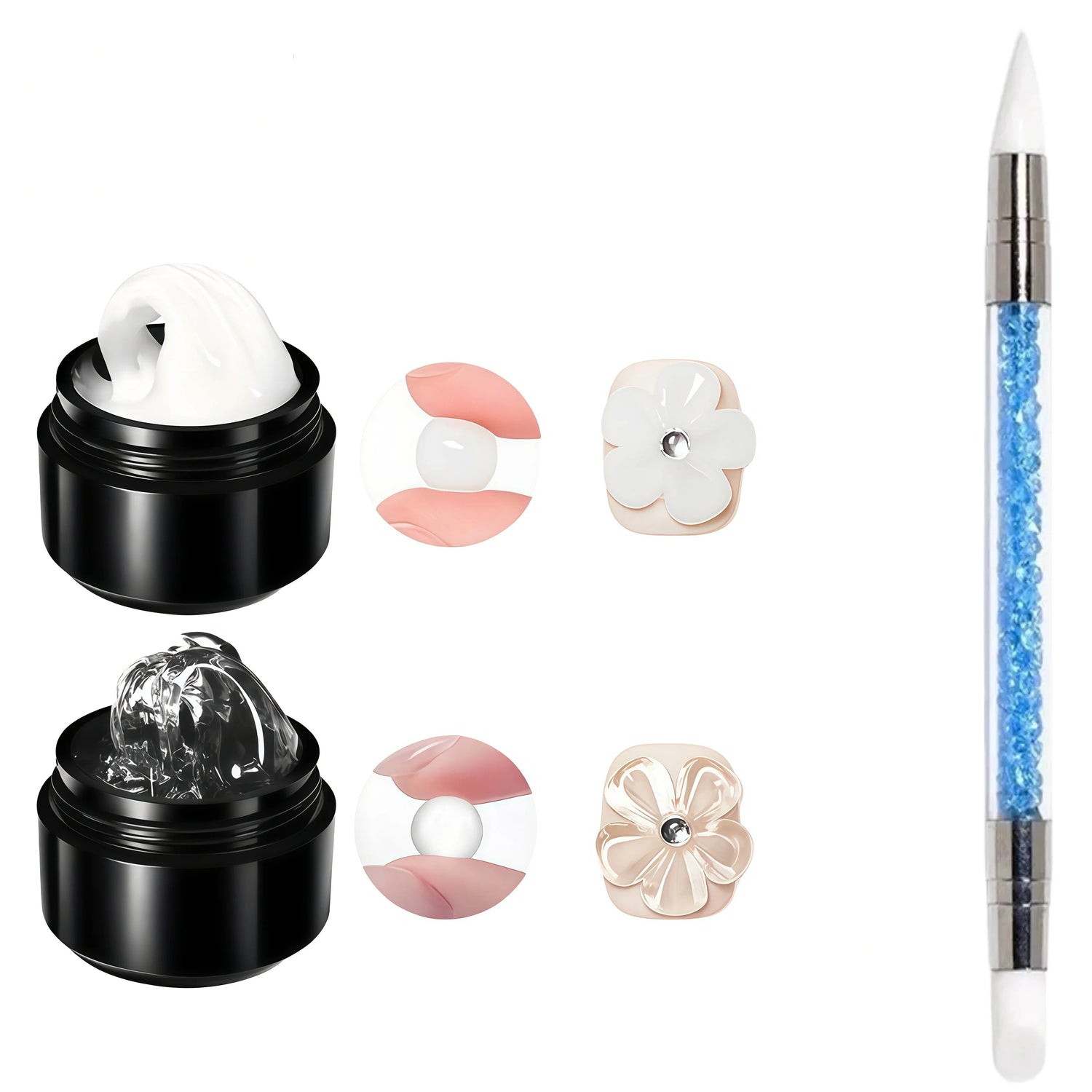 Gel de Uñas 3D Escultórico (Capa Dura No Pegajosa para Diseños en Relieve, Lazos y Nail Art)