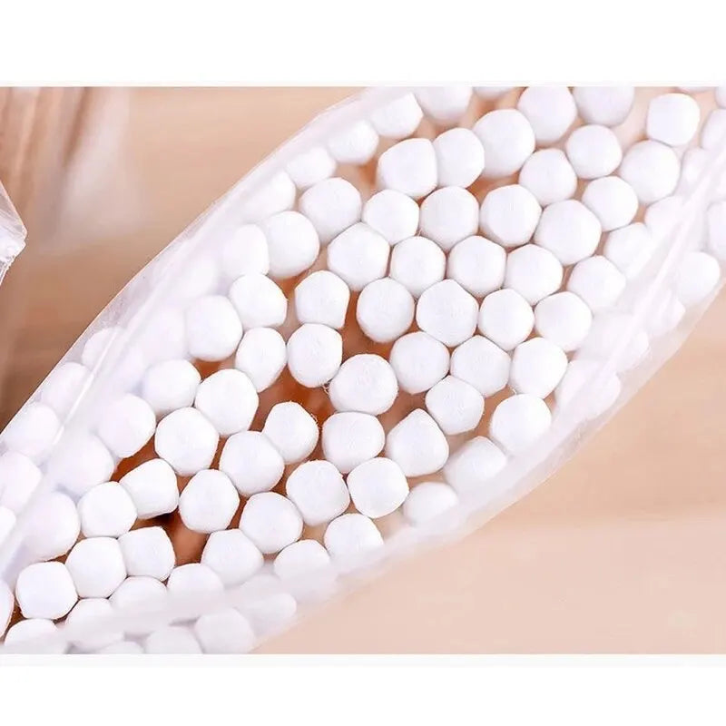 Pack de 500 Bastoncillos de Algodón con Mango de Madera (Doble Cabezal, Ideales para Maquillaje, Limpieza Facial y Cuidado Personal)