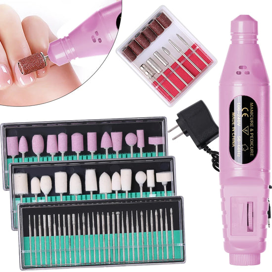 Torno de uñas eléctrico 6 en 1 portátil con puntas