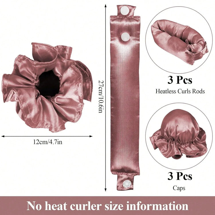 Rulo de satén para rizos sin calor (set de 3 piezas)