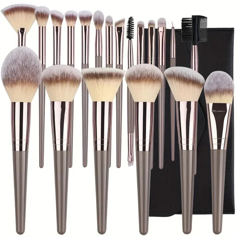 Professionelles Make-up Pinselset, weiche Pinsel für Puder, Lidschatten und Concealer (10-20 Stück)