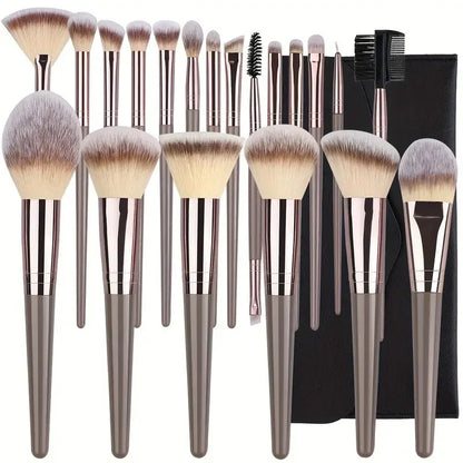 Professionelles Make-up Pinselset, weiche Pinsel für Puder, Lidschatten und Concealer (10-20 Stück)