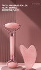 Kit de masaje facial: rodillo doble y gua sha de corazón