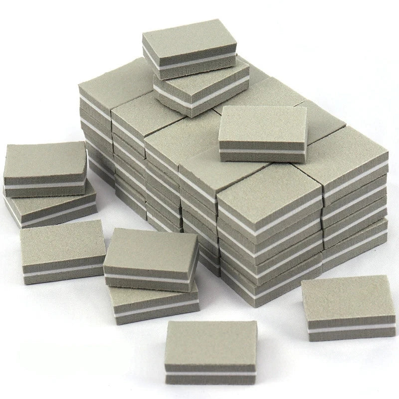 Pack de 50 Mini Limas y Bloques Pulidores Profesionales de Uñas Grano 100/180