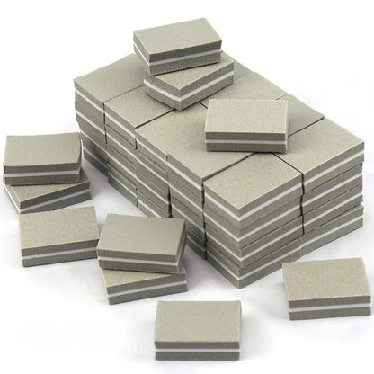Pack de 50 Mini Limas y Bloques Pulidores Profesionales de Uñas Grano 100/180
