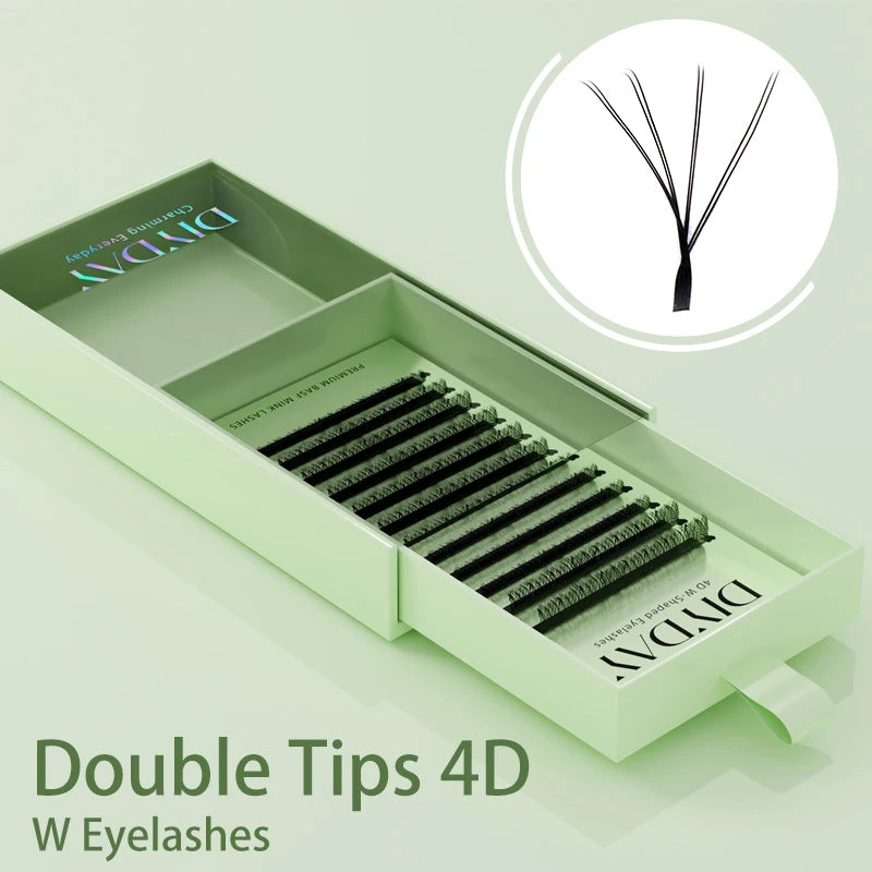 Extensiones de Pestañas en Forma de W DIYDAY (Efecto Volumen 3D, 4D, 5D, 6D, 7D, 8D, Ligeras y Naturales)