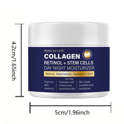 Crema Facial de Colágeno 50g con Retinol y Ácido Hialurónico – Antiedad Día y Noche
