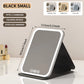 Espejo de maquillaje LED plegable con 3 tonos de luz