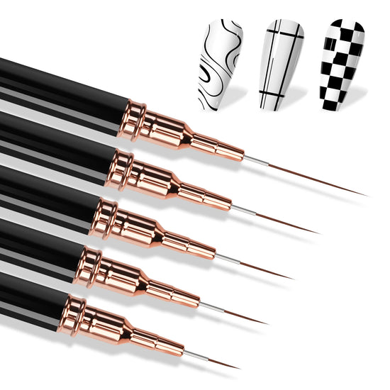 Set de 5 pinceles finos para nail art