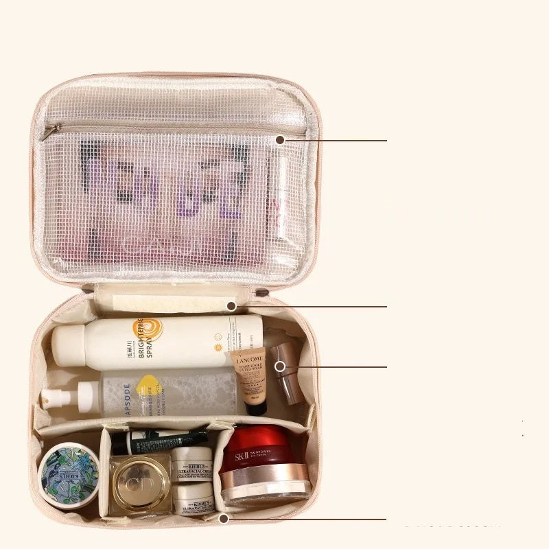 Neceser de Viaje de Lujo en Piel Sintética – Gran Capacidad y Diseño Elegante