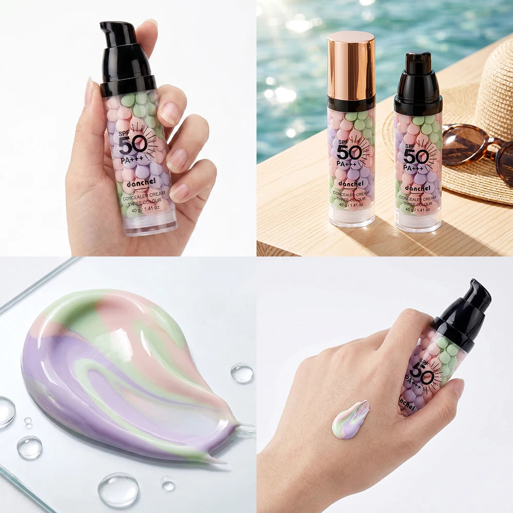 Corrector Tricolor en Crema – Base Iluminadora, Correctora y Prebase Facial 40g