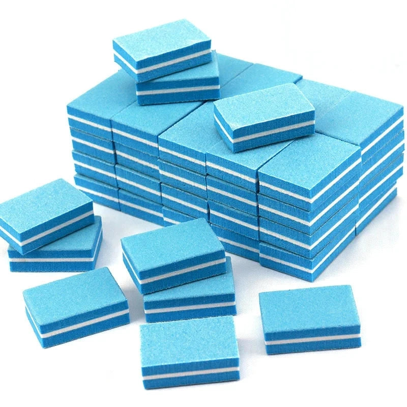 Pack de 50 Mini Limas y Bloques Pulidores Profesionales de Uñas Grano 100/180