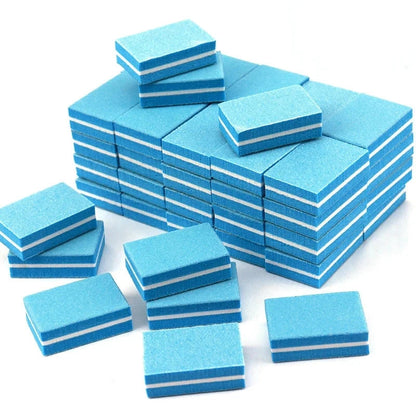 Pack de 50 Mini Limas y Bloques Pulidores Profesionales de Uñas Grano 100/180