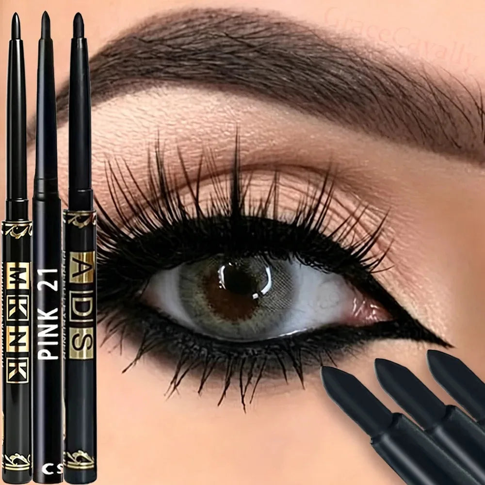 Set de 3 Delineadores de Gel Retráctiles – Alta Pigmentación, Mate y Waterproof de Larga Duración