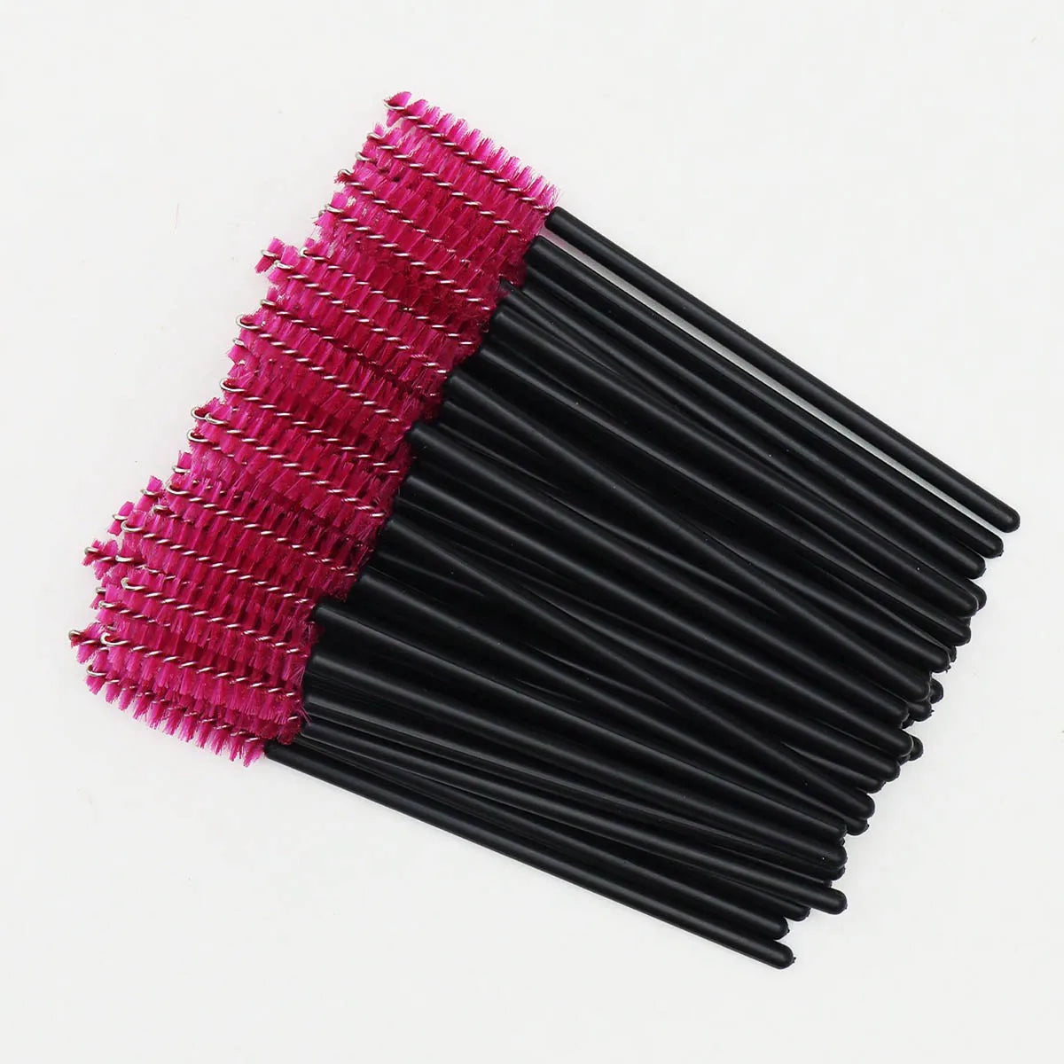 50-Pack Disposable Eyelash and Eyebrow Brushes with Crystal Handle (Makeup Spoolies)