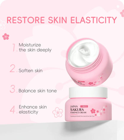 Crema Hidratante de Sakura LAIKOU Japan 60g – Aclarante, Nutritiva y Control de Grasa