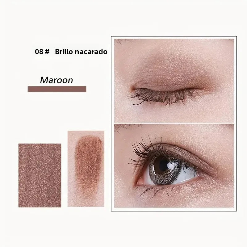 Paleta de Sombras de Ojos Profesional de 12 Colores, Tonos Neutros Mate y Brillo Natural para Maquillaje de Ojos