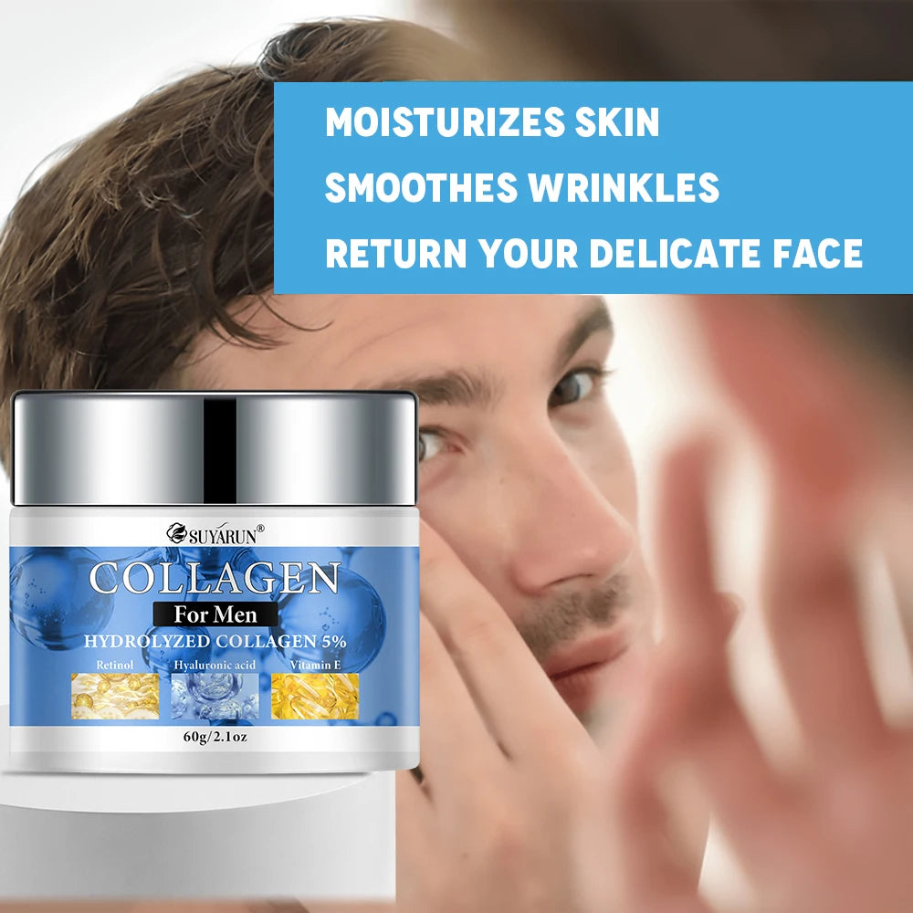 Crema Facial de Colágeno para Hombre SUYARUN – Hidratante, No Grasa y Certificada CPNP