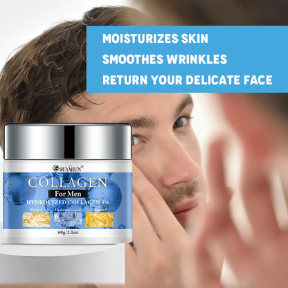 Crema Facial de Colágeno para Hombre SUYARUN – Hidratante, No Grasa y Certificada CPNP