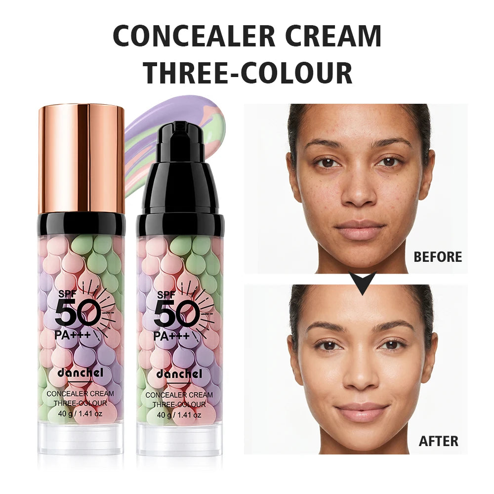 Corrector Tricolor en Crema – Base Iluminadora, Correctora y Prebase Facial 40g