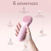 Cepillo facial sónico de limpieza impermeable y recargable