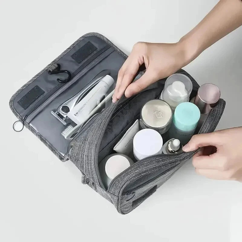 Oxford Fabric Hanging Travel Toiletry Bag, Waterproof Cosmetic and Toiletry Organizer