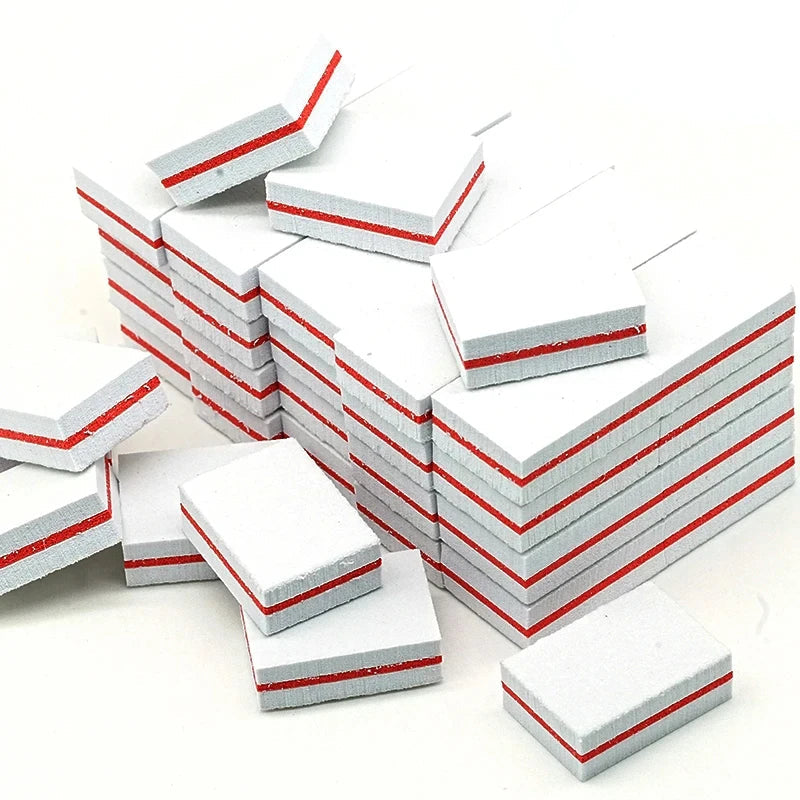 Pack de 50 Mini Limas y Bloques Pulidores Profesionales de Uñas Grano 100/180