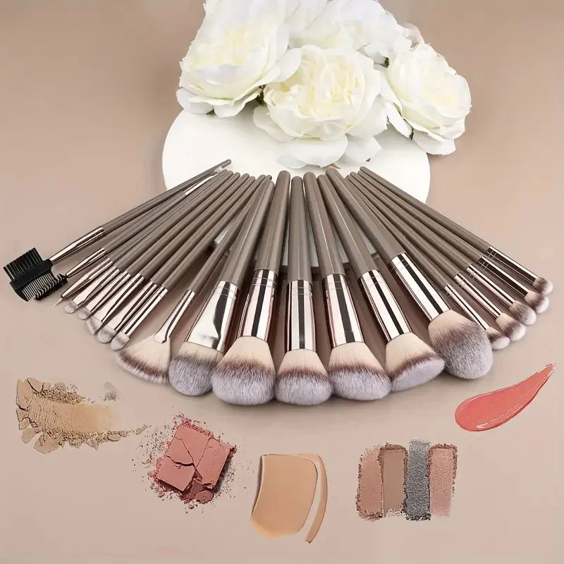 Professionelles Make-up Pinselset, weiche Pinsel für Puder, Lidschatten und Concealer (10-20 Stück)