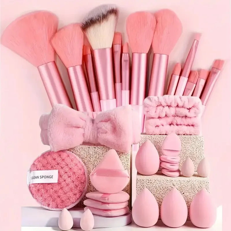 Kit de Maquillaje y Belleza de 33 Piezas (Set Completo con Esponjas Grandes y Pequeñas para una Aplicación Impecable)