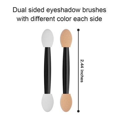 Set de 120 Aplicadores de Sombra Desechables con Estuche – Doble Punta para Maquillaje Profesional