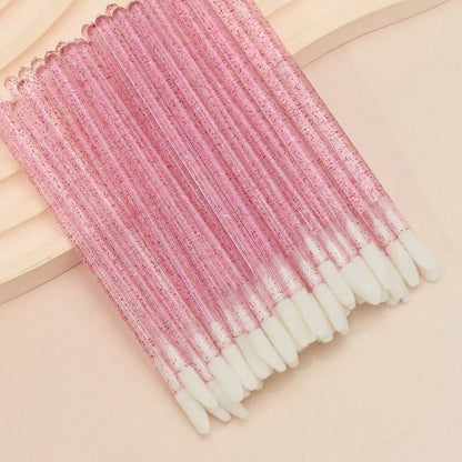 50-Pack Disposable Eyelash and Eyebrow Brushes with Crystal Handle (Makeup Spoolies)