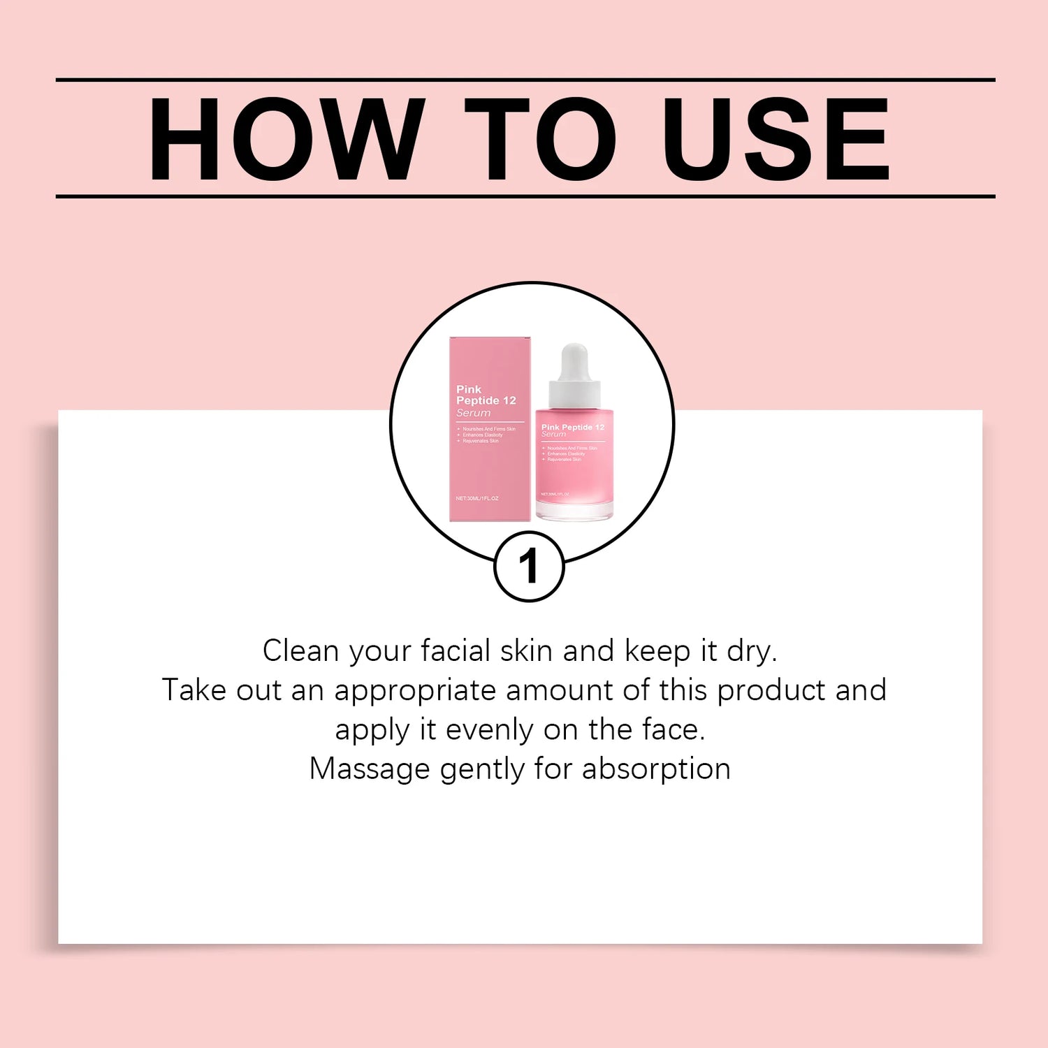 Sérum Facial Pink Peptide 12 con Niacinamida – Efecto Glass Skin Coreano