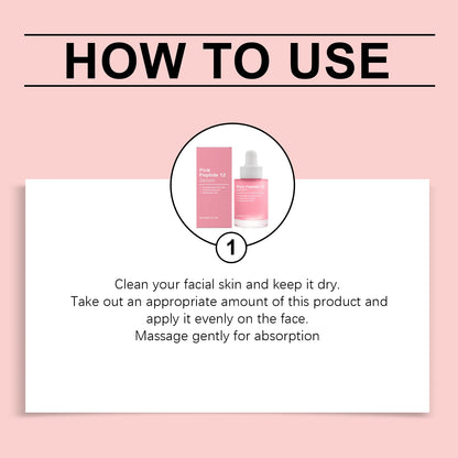 Sérum Facial Pink Peptide 12 con Niacinamida – Efecto Glass Skin Coreano