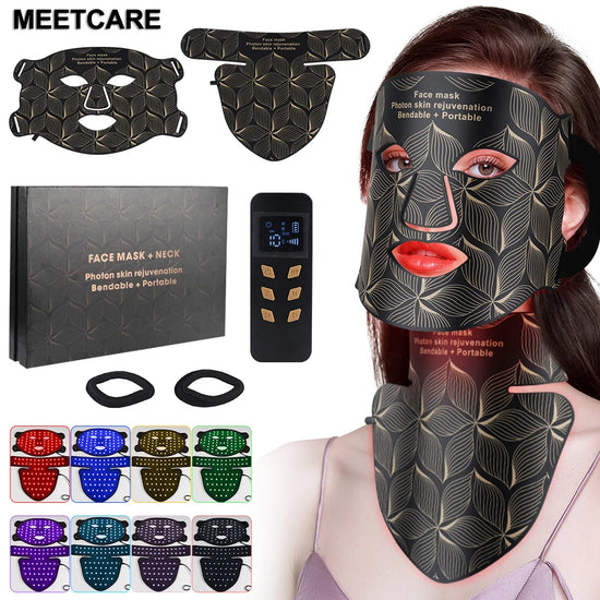 Mascarilla LED facial y de cuello de 8 colores
