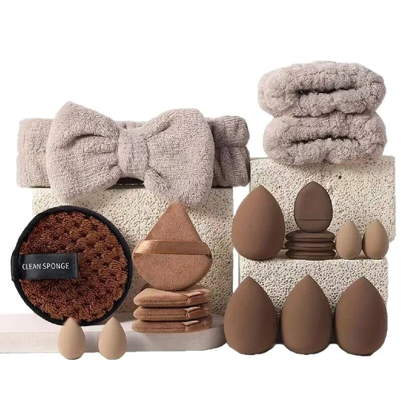 Kit de Maquillaje y Belleza de 33 Piezas (Set Completo con Esponjas Grandes y Pequeñas para una Aplicación Impecable)