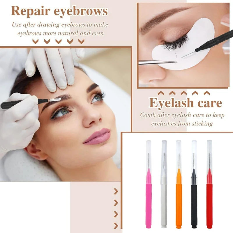 Mini Cepillos Desechables para Cejas y Lifting de Pestañas (Pack de 5 / 10 / 50 Unidades)
