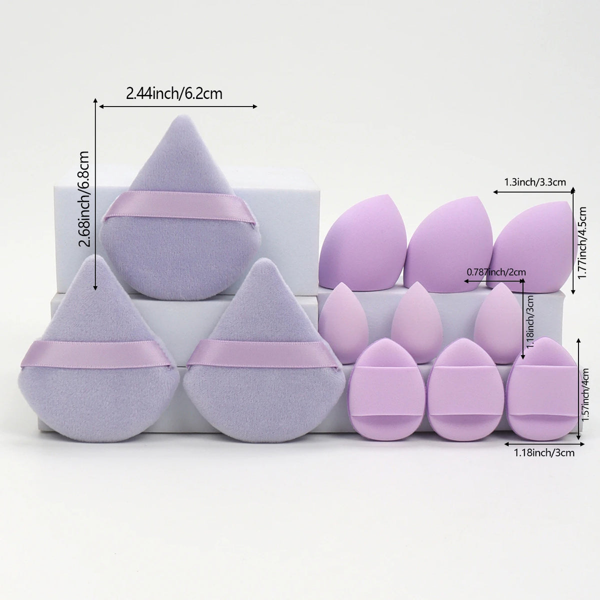 Set de 12 esponjas y borlas de maquillaje