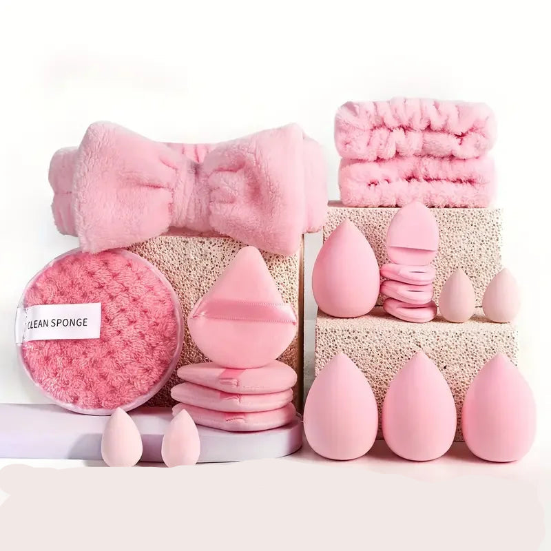 Kit de Maquillaje y Belleza de 33 Piezas (Set Completo con Esponjas Grandes y Pequeñas para una Aplicación Impecable)