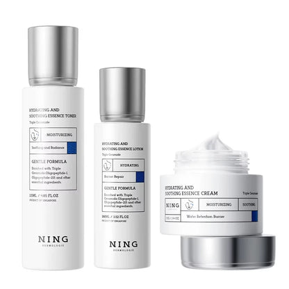 Set de Skincare Coreano Tónico + Loción + Crema – Ácido Hialurónico 8D y Cerámidas para Hidratación y Barrera Cutánea