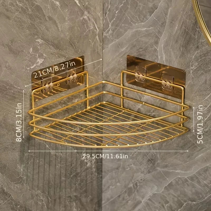 Estantes de Esquina Metálicos de Pared – Pack de 2 | Almacenamiento para Baño y Cocina