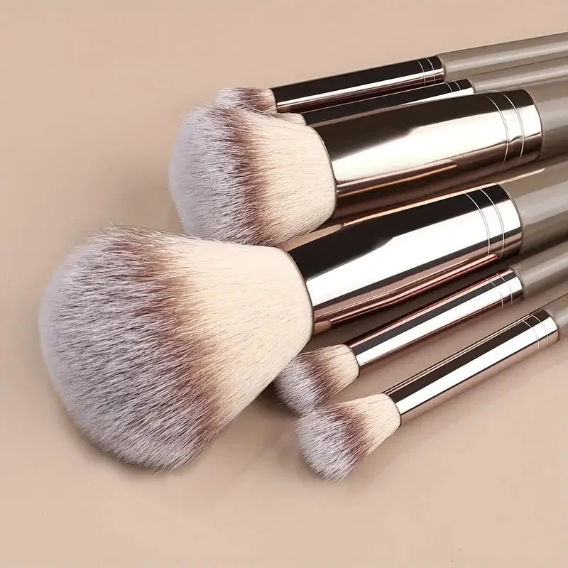 Professionelles Make-up Pinselset, weiche Pinsel für Puder, Lidschatten und Concealer (10-20 Stück)