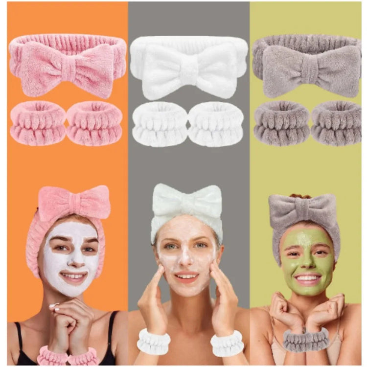 Set spa de diadema y muñequeras de microfibra