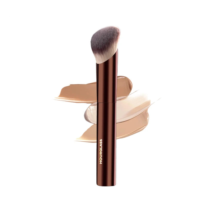 Brocha de Maquillaje Profesional para Base - Estilo Ambient Soft Glow (Pelo Sintético Suave y Mango Metálico)