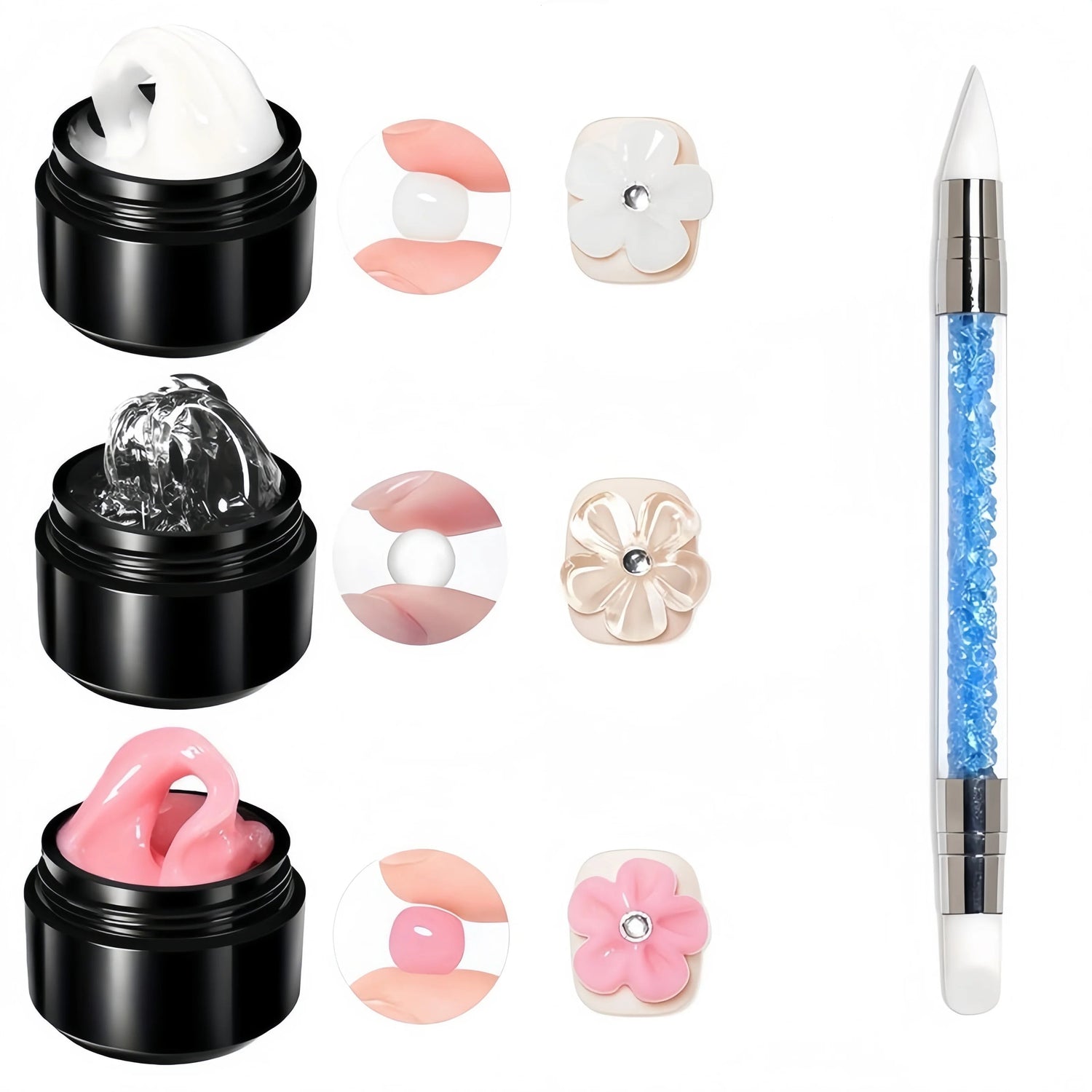Gel de Uñas 3D Escultórico (Capa Dura No Pegajosa para Diseños en Relieve, Lazos y Nail Art)