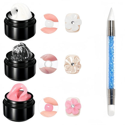 Gel de Uñas 3D Escultórico (Capa Dura No Pegajosa para Diseños en Relieve, Lazos y Nail Art)